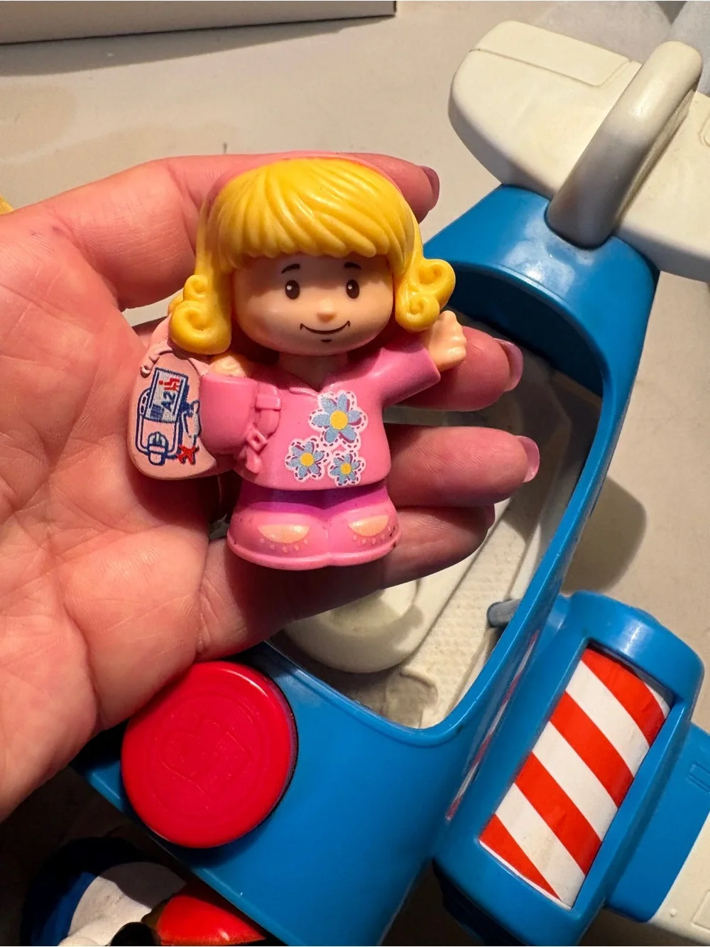 Fisher-Price Blue Airplane and Yellow School Bus Fire truck